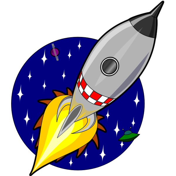 SVG Cartoon rocket vector drawing