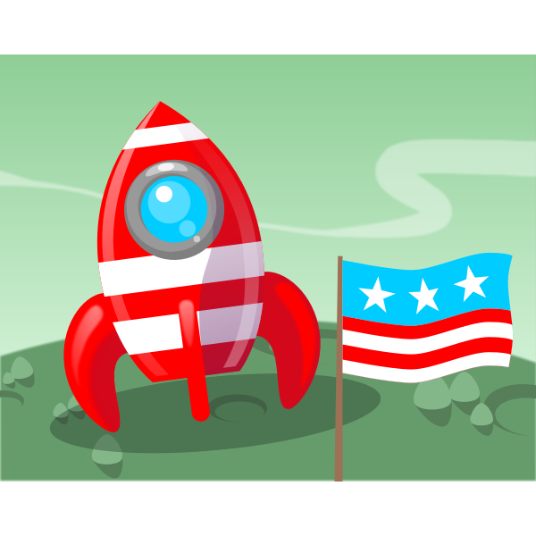 SVG Cartoon rocketship
