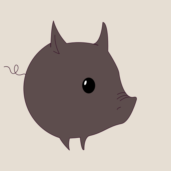 SVG Cartoon Round Pig