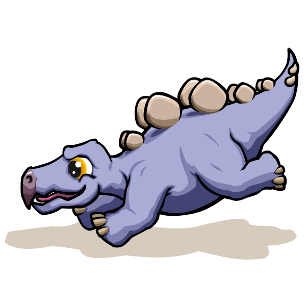 SVG Cartoon running dino