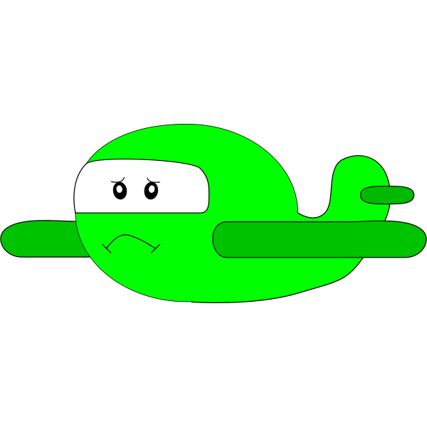 SVG Cartoon sad-looking airplane
