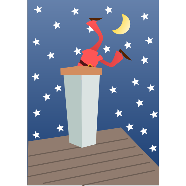 SVG Cartoon Santa in a Chimney