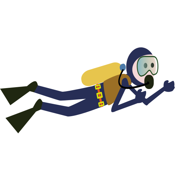 SVG Cartoon scuba diver