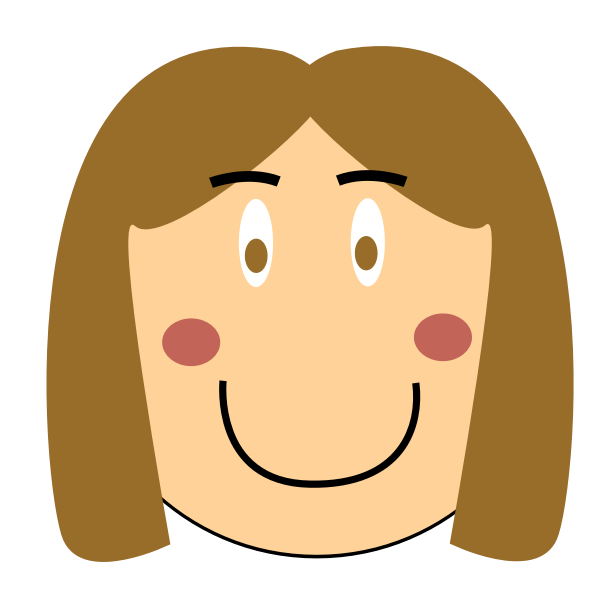 SVG Cartoon smiling girl head vector image