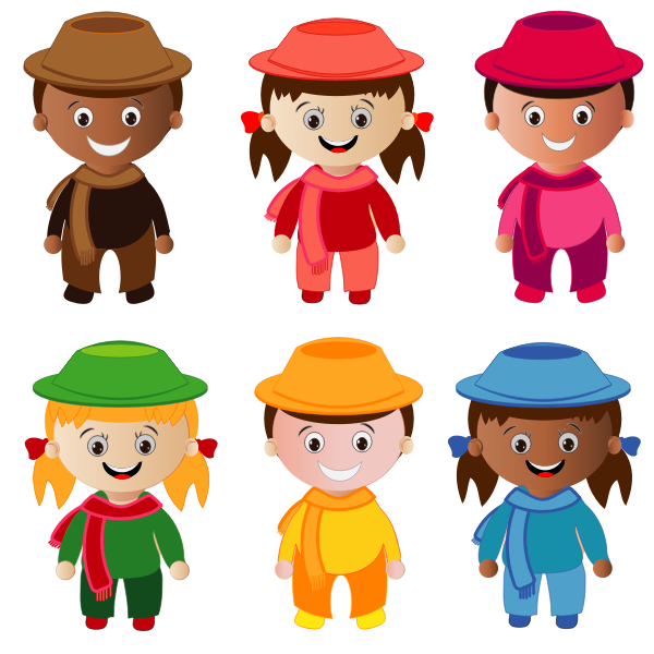 SVG Cartoon smiling kids