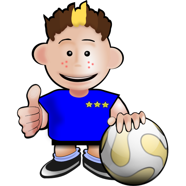 SVG Cartoon soccer player vector drawing