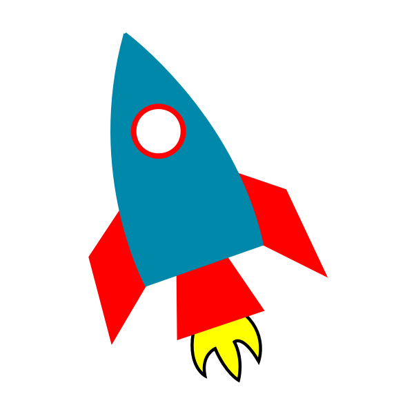 SVG Cartoon space rocket vector image