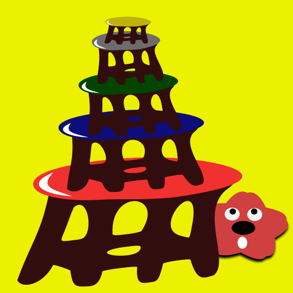 SVG Cartoon stool-tower with red star