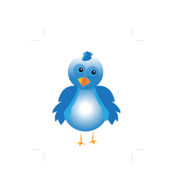 SVG Cartoon style blue bird created image