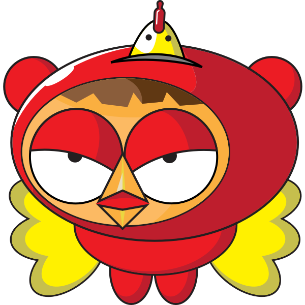 SVG Cartoon superhero chicken vector illustration