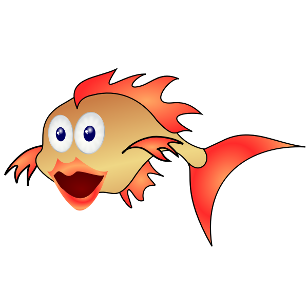 SVG Cartoon surprised fish vector illustration