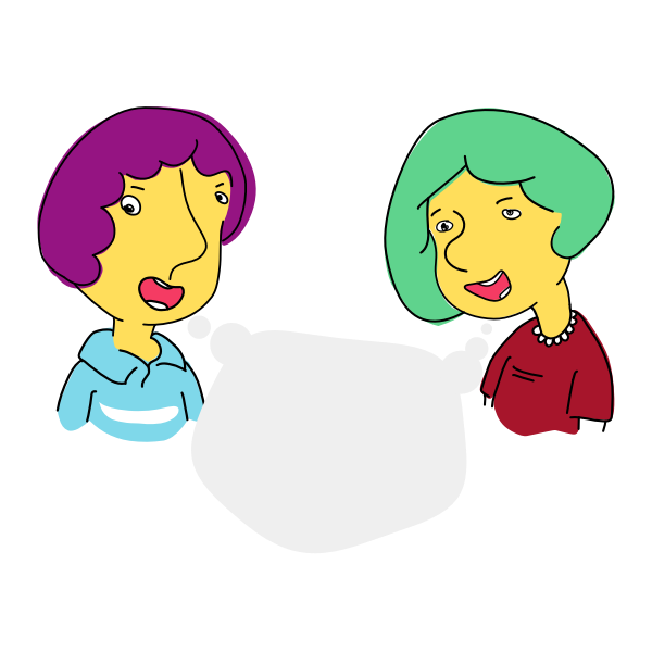 SVG Cartoon talking ladies