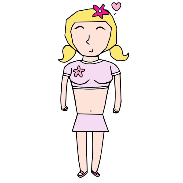 SVG Cartoon teenage girl