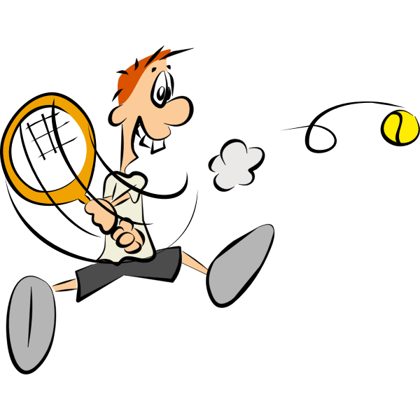 SVG Cartoon tennis player