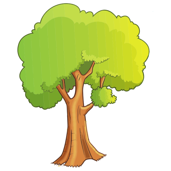 SVG Cartoon Tree Isolated