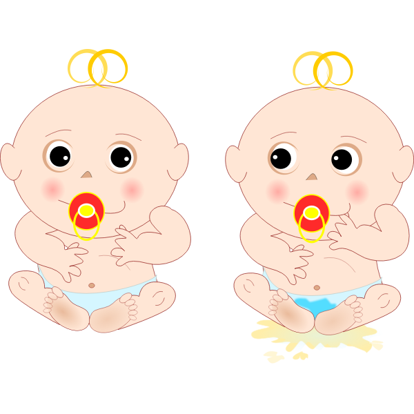 SVG Cartoon twin babies