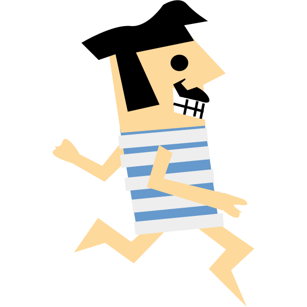SVG Cartoon vector drawing of a retro runner