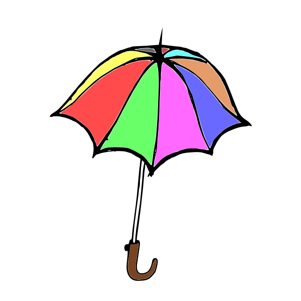 SVG Cartoon vector graphics of colorful umbrella
