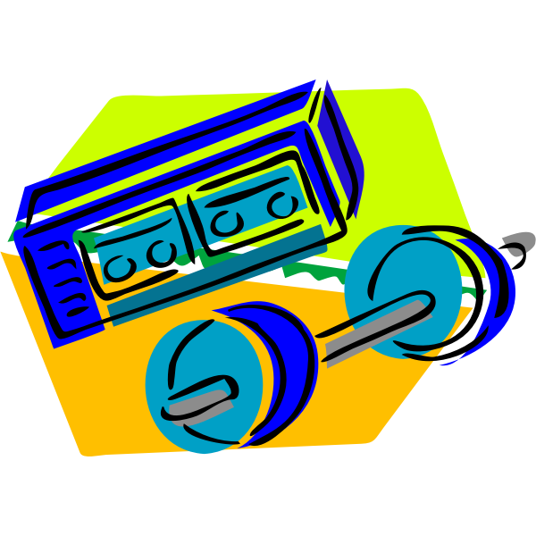 SVG Cartoon vector illustration of weight stereo system