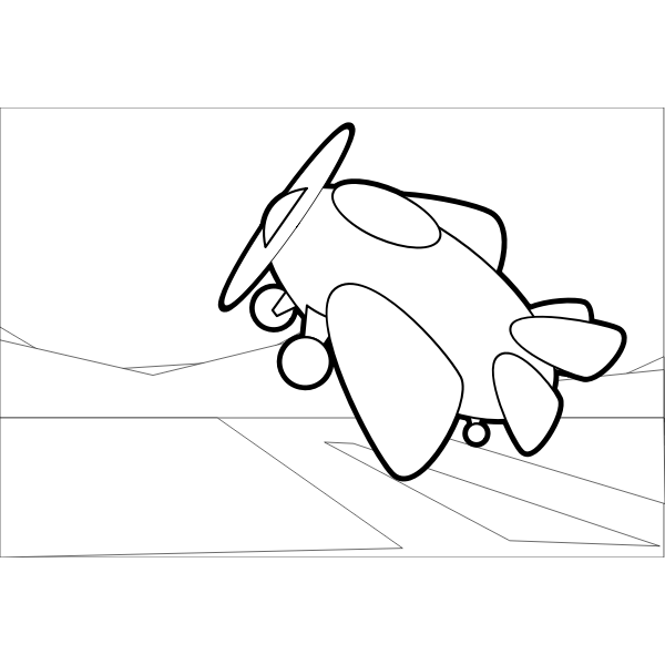 SVG Cartoon vector image of an aircraft
