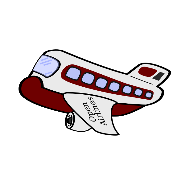 SVG Cartoon vector image of an airplane