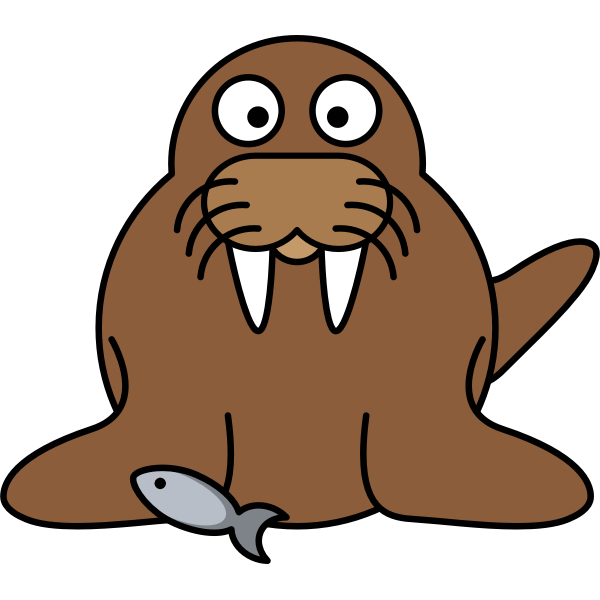 SVG Cartoon walrus vector image