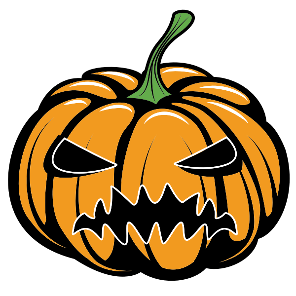 SVG Carved pumpkin color silhouette