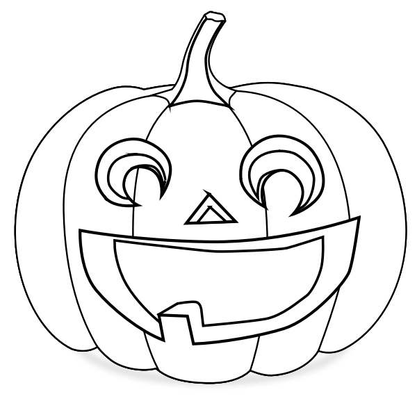 SVG Carved pumpkin coloring vector drawing