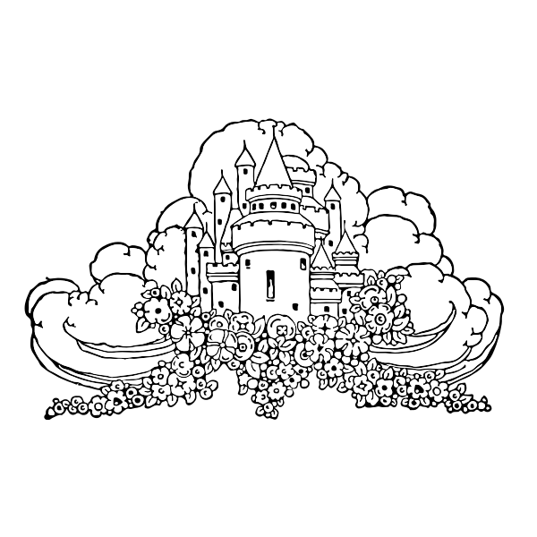 SVG castle in clouds