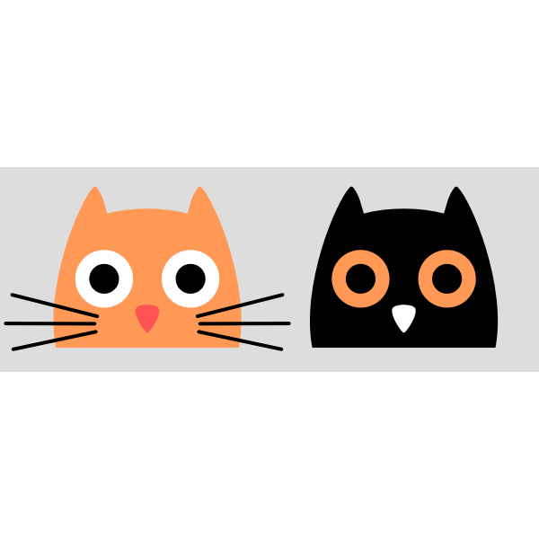 SVG Cat and owl
