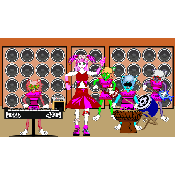 SVG Cat music band vector image