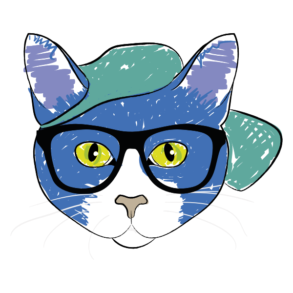 SVG Cat wearing glasses