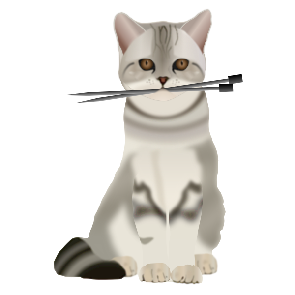 SVG Cat with knitting needles