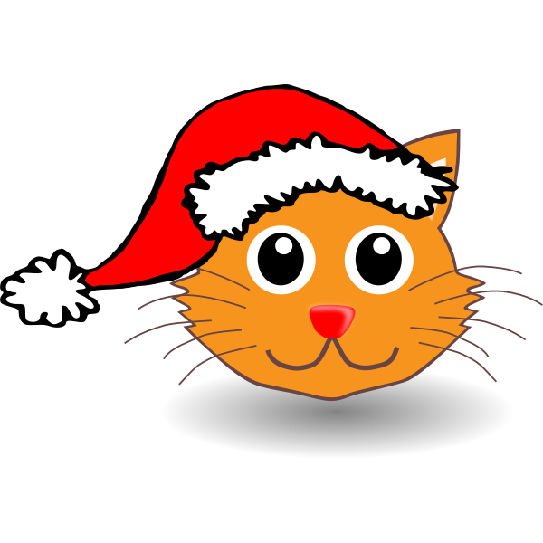 SVG Cat with Santa Claus hat vectopr