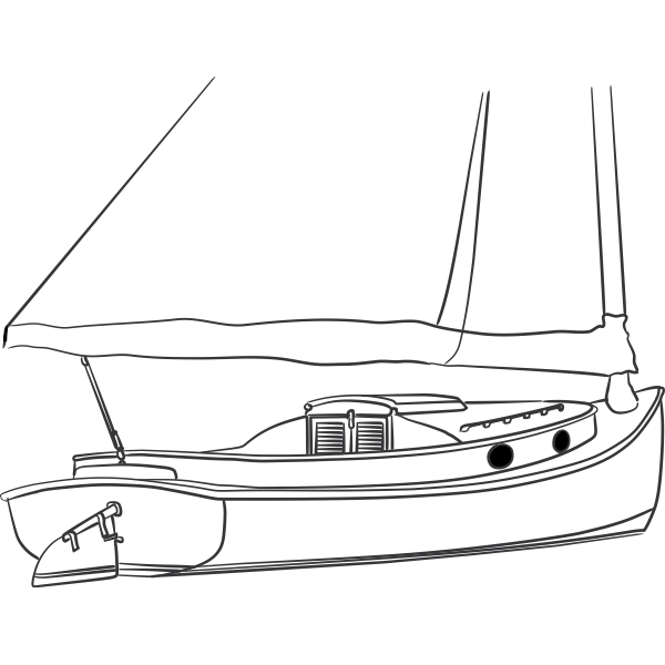 SVG Catboat vector drawing