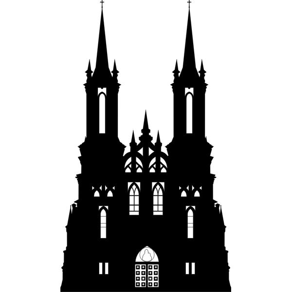 SVG Catholic Church in Vladivostok vector drawing