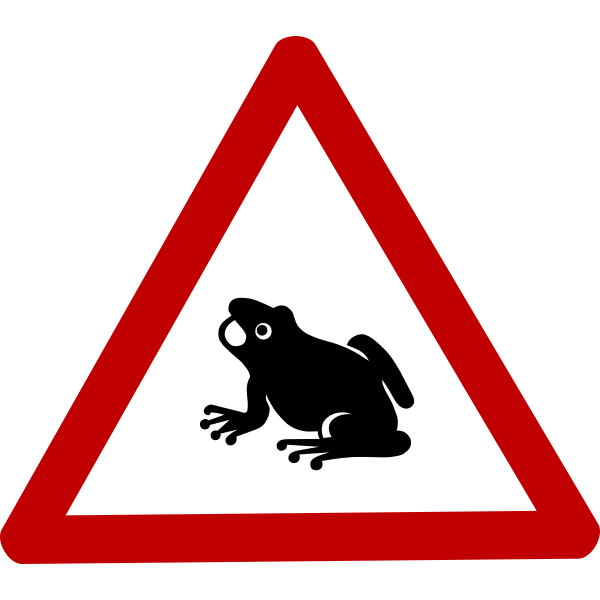 SVG Caution frog sign vector image