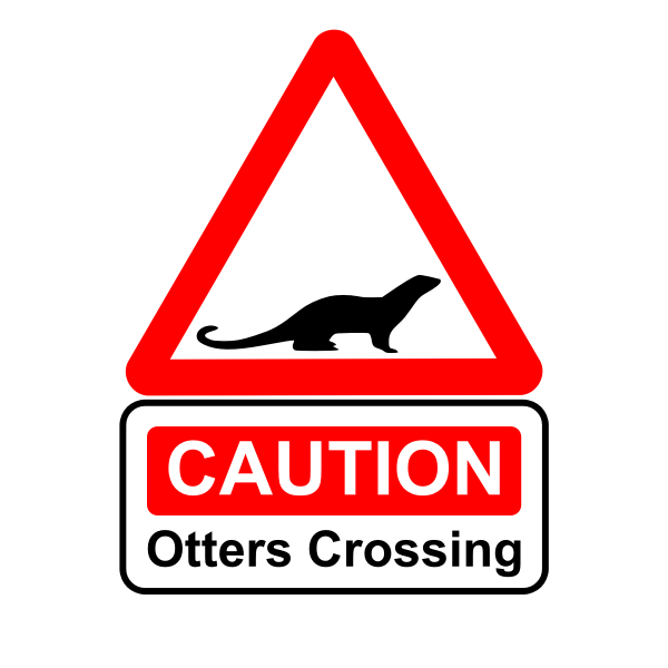 SVG Caution - otters crossing
