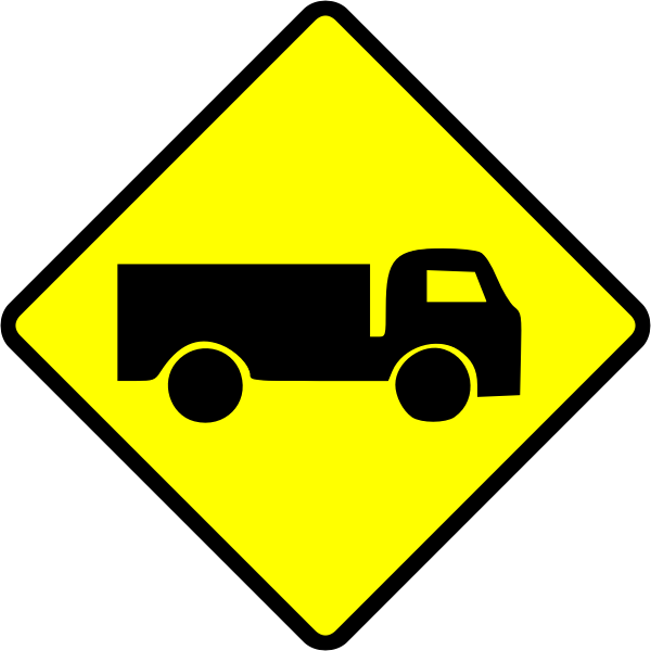 SVG Caution truck sign vector image