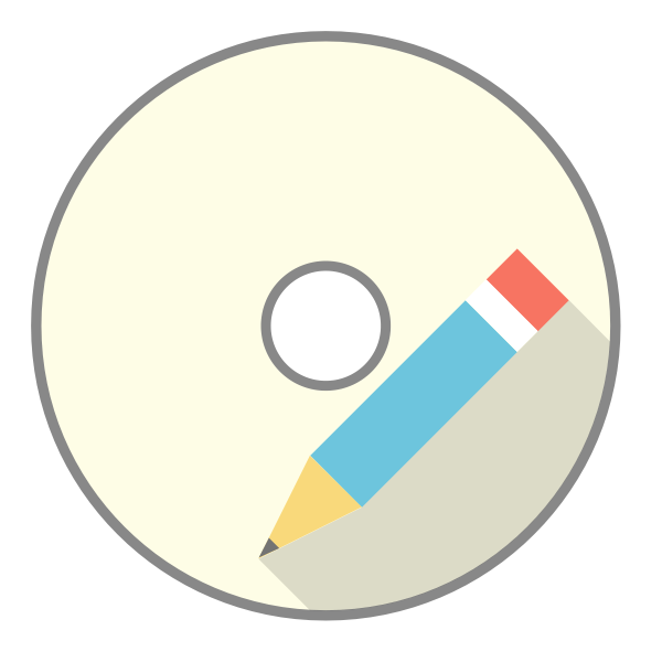 SVG CD-ROM and pencil vector clip art