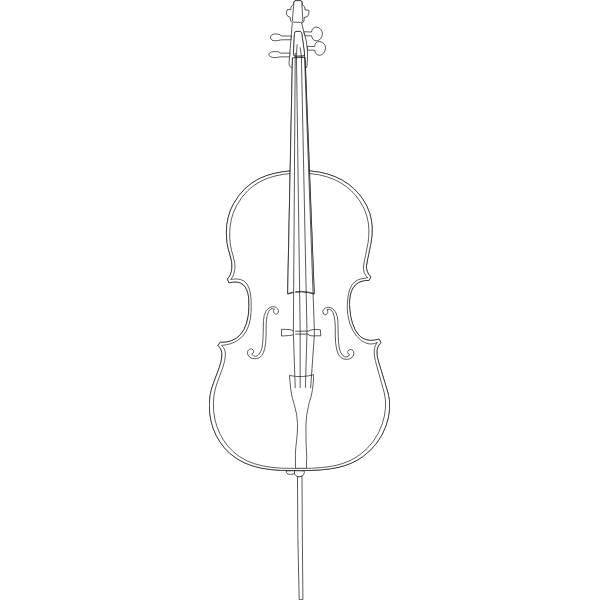 SVG Cello vector line drawing