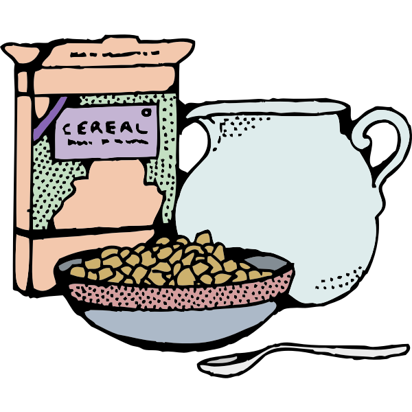 SVG cereal box and milk