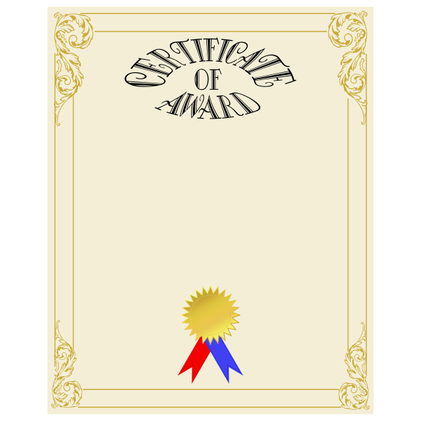 SVG Certificate of Award