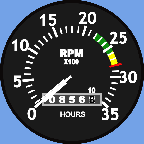 SVG Cessna Type Aircraft Tachometer