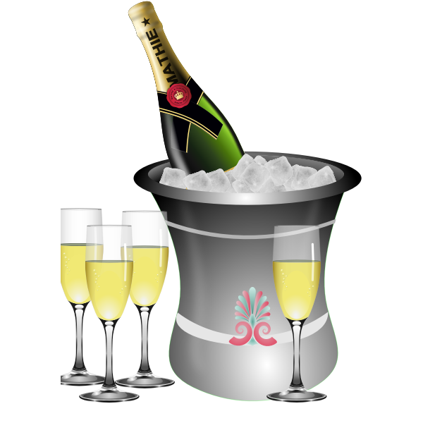 SVG Champagne serving vector illustration