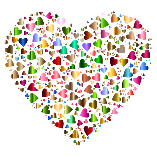 SVG Chaotic Colorful Heart Fractal Pattern