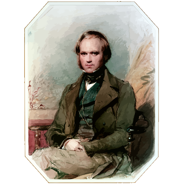 SVG Charles Darwin vector portrait