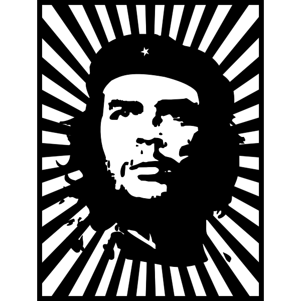 SVG Che Guevara portrait on striped background vector image