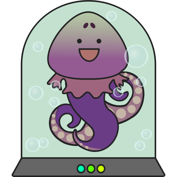 SVG Cheerful alien squid