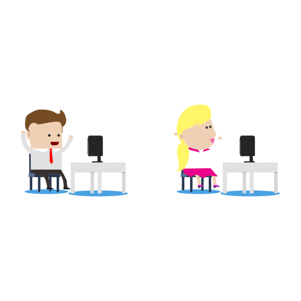 SVG Cheering office workers